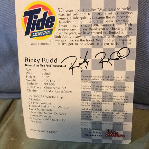 1996 & 1998 Ricky Rudd Tide Racing Cars - Picture 4 of 6
